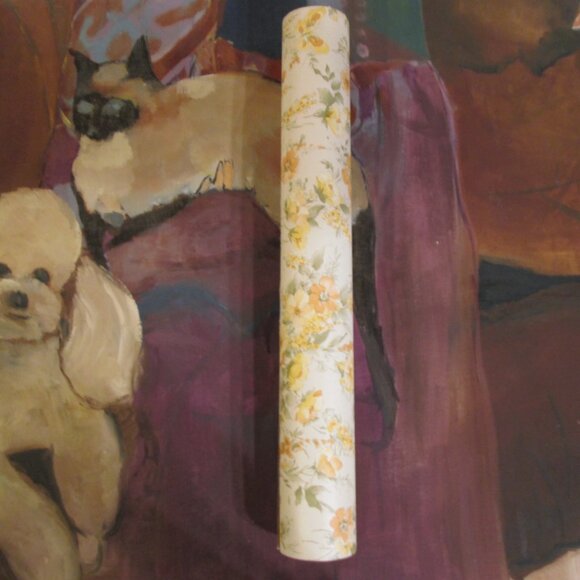 Vintage 1980s Orange Floral Motif Wallpaper - Picture 8 of 8